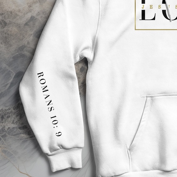 Men’s Hoodie LORD Jesus Christ Christian Faith Bible Verse Sweatshirt - Picture 3 of 3